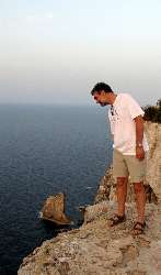 Giorgio is checking out the highest spot in Lampedusa